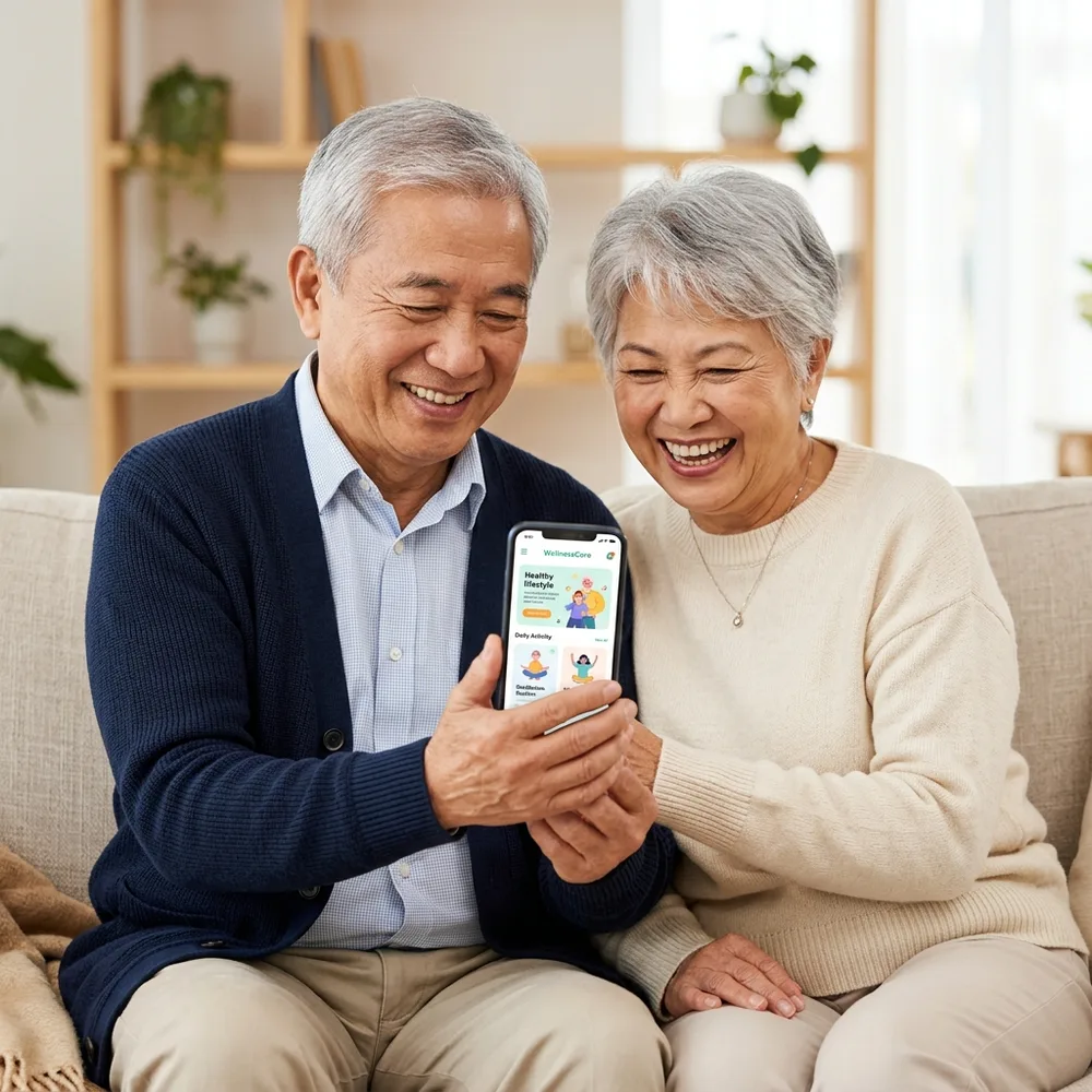 Healthy elderly couple